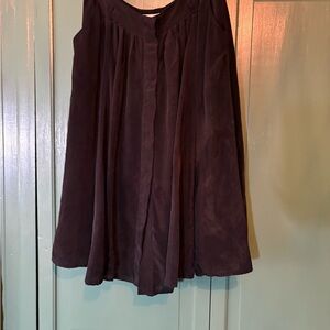 Washed silk pleated black circle skirt size 10 with pockets